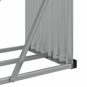 Haardhoutopslag 180x45x100 cm gegalvaniseerd staal zilverkleur 8