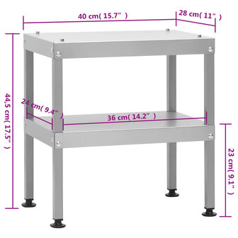 Tafel voor rookoven 40x28x44,5 cm gegalvaniseerd staal 5