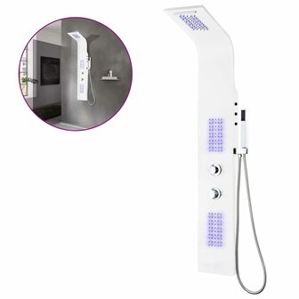 Douchepaneel 20x44x130 cm aluminium wit 2