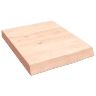 Wastafelblad 40x50x(2-6) cm onbehandeld massief hout 2