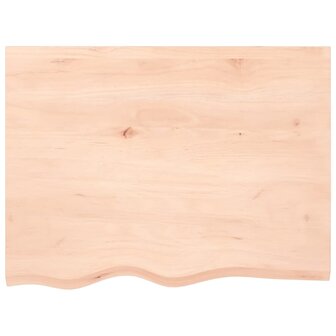 Wastafelblad 80x60x2 cm onbehandeld massief hout 3