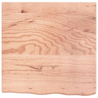 Wastafelblad 60x60x(2-6) cm behandeld massief hout lichtbruin 3