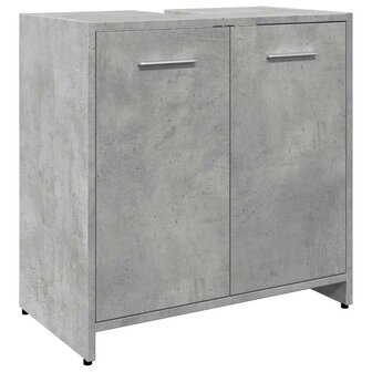 Wastafelkast 60x33x60 cm bewerkt hout betongrijs 2