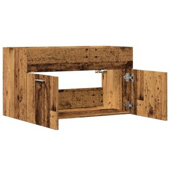 Wastafelkast 90x38,5x46 cm bewerkt hout oud houtkleurig 7