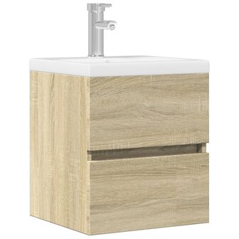 Wastafelkast 41x38,5x45 cm spaanplaat sonoma eikenkleurig 1