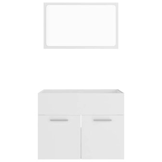 2-delige Badkamermeubelset bewerkt hout wit 5