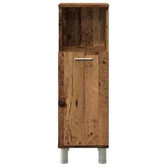 Badkamerkast 30x30x95 cm bewerkt hout oud houtkleurig 4