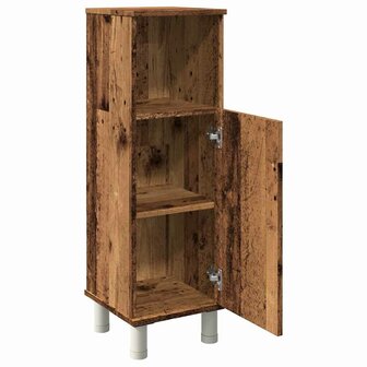 Badkamerkast 30x30x95 cm bewerkt hout oud houtkleurig 7