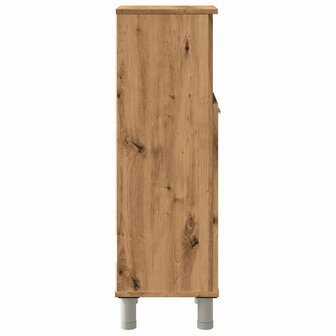 Badkamerkast 30x30x95 cm bewerkt hout artisanaal eikenkleur 5