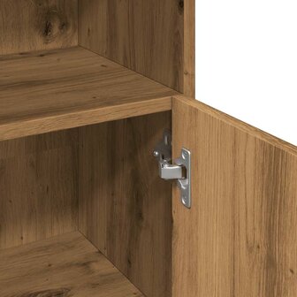 Badkamerkast 30x30x95 cm bewerkt hout artisanaal eikenkleur 9