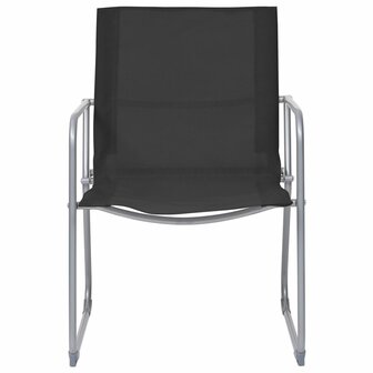4-delige Loungeset stof en staal zwart 7