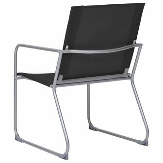 4-delige Loungeset stof en staal zwart 9