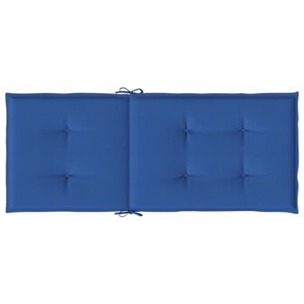 Tuinstoelkussens 4 st hoge rug 120x50x3 cm stof koningsblauw 7