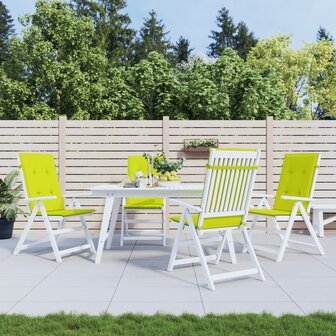 Tuinstoelkussens 6 st hoge rug 120x50x3 cm stof heldergroen 1