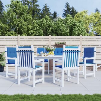 Tuinstoelkussens 6 st 100x50x3 cm oxford stof koningsblauw 1