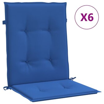 Tuinstoelkussens 6 st 100x50x3 cm oxford stof koningsblauw 2