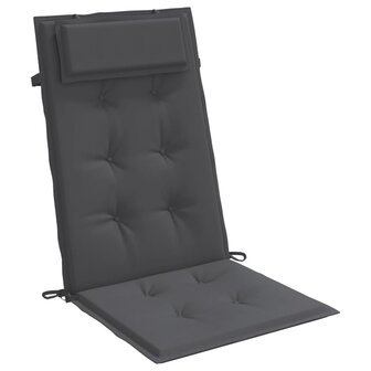 Stoelkussens 2 st hoge rug oxford stof antracietkleurig 5