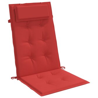 Stoelkussens 2 st hoge rug oxford stof rood 5