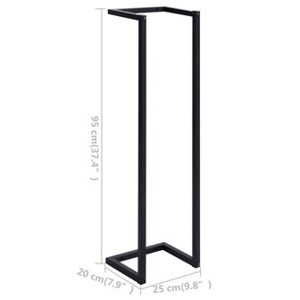 Handdoekenrek 25x20x95 cm ijzer zwart 7