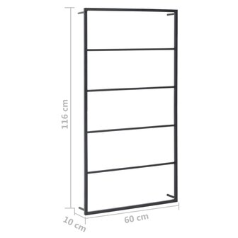Handdoekenrek 60x10x116 cm staal zwart 6