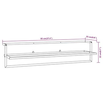 Handdoekenrek 95x25x22 cm ijzer wit 7