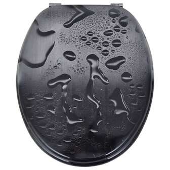 Toiletbril van MDF met waterdruppel dessin 4