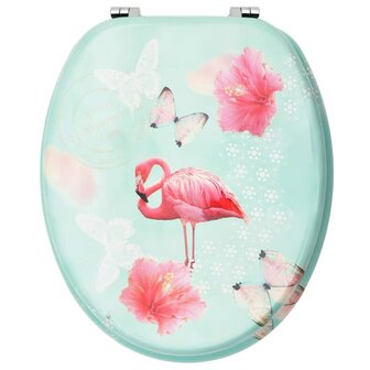Toiletbril met deksel flamingo MDF 5