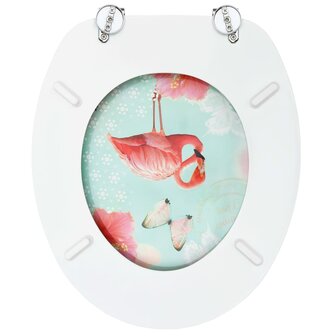 Toiletbril met deksel flamingo MDF 6