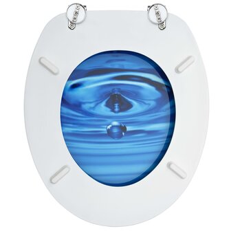 Toiletbril met deksel waterdruppel MDF blauw 6