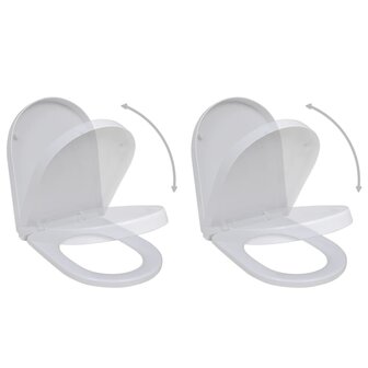 Toiletbrillen met soft-close deksels 2 st kunststof wit 1