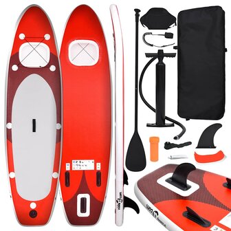Stand Up Paddleboardset opblaasbaar 300x76x10 cm rood 1