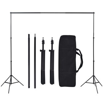 Fotostudioset met verlichtingsset en achtergrond 9