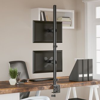 Monitorstandaard dubbel VESA 75/100 mm staal zwart 4