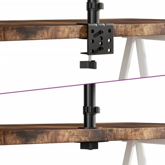 Monitorstandaard dubbel VESA 75/100 mm staal zwart 7