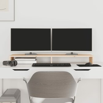 Monitorstandaard 100x27x10 cm massief grenenhout 1