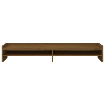 Monitorstandaard 100x24x16 cm massief grenenhout honingbruin 5