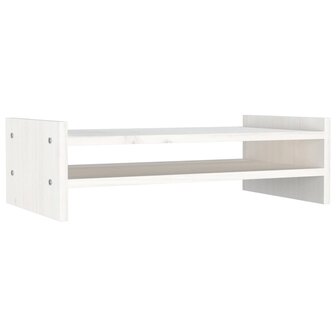 Monitorstandaard 50x27x15 cm massief grenenhout wit 2