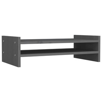 Monitorstandaard 50x27x15 cm massief grenenhout grijs 2