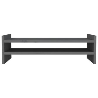 Monitorstandaard 50x27x15 cm massief grenenhout grijs 5