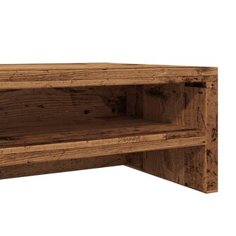 Monitorstandaard 100x24x13 cm bewerkt hout oud houtkleurig 8