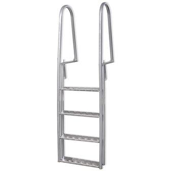 Dok/zwembadladder met 4 treden aluminium 167 cm 1