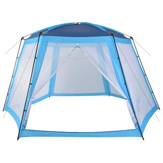 Zwembadtent 500x433x250 cm stof blauw 2