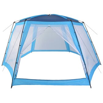 Zwembadtent 660x580x250 cm stof blauw 2