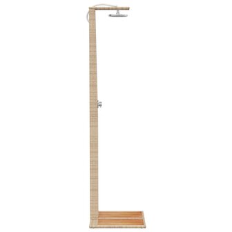Buitendouche 50x55x224 cm poly rattan en acaciahout beige 6