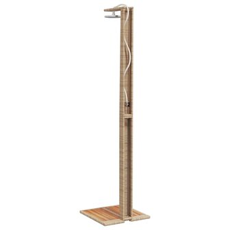 Buitendouche 50x55x224 cm poly rattan en acaciahout beige 7