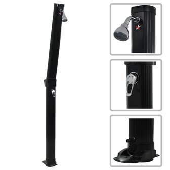 Solardouche inklapbaar 23 L 214 cm zwart 1
