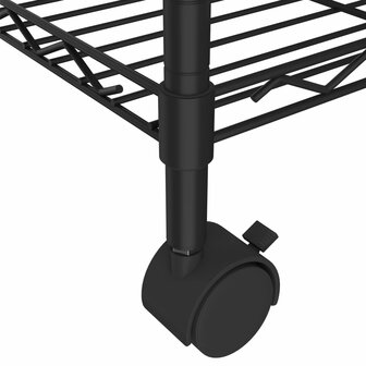 Opbergrek met wielen 3-laags 60x35x81 cm 150 kg zwart 6