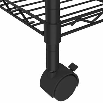 Opbergrek 5-laags met wielen 250 kg 75x35x155 cm zwart 6