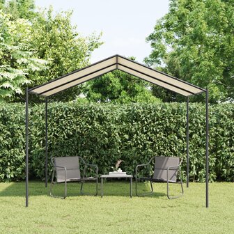 Tuinpaviljoen 3x3 m staal en stof beige 1