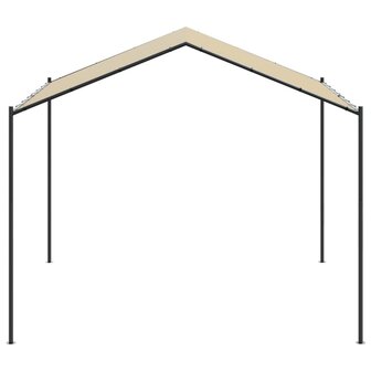 Tuinpaviljoen 3x3 m staal en stof beige 4